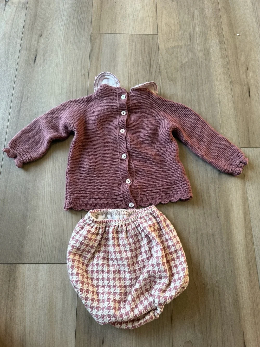 Girls' Knit Top and Houndstooth Bloomer Set